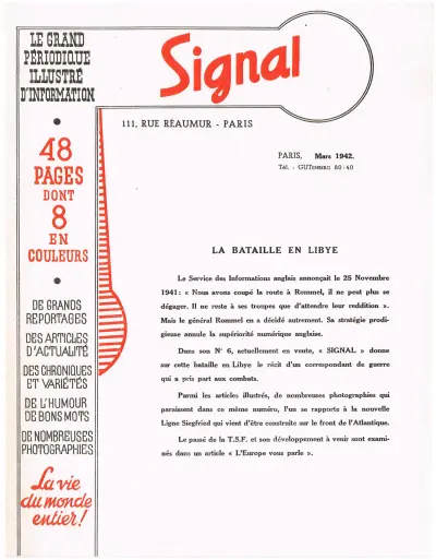 Signal advert - Paris, Mars 1942