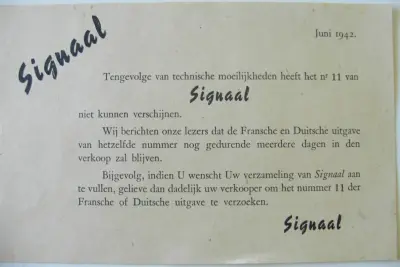 Extra leaflet in H Nr.12 1942 (only Belgium!)