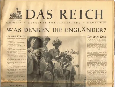 Das Reich - Jahr 1940 - Nr. 20 - Berlin 6. Oktober 1940 - 30 Pfennig