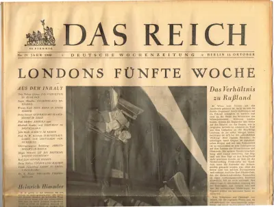 Das Reich - Jahr 1940 - Nr. 21 - Berlin 13. Oktober 1940 - 30 Pfennig