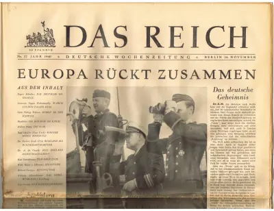 Das Reich - Jahr 1940 - Nr. 27 - Berlin 24. November 1940 - 30 Pfennig