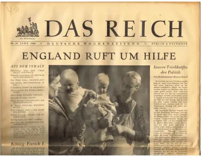 Das Reich - Jahr 1940 - Nr. 29 - Berlin 8. Dezember 1940 - 30 Pfennig