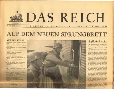 Das Reich - Jahr 1941 - Nr. 22 - Berlin 1. Juni 1941 - 30 Pfennig
