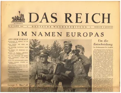 Das Reich - Jahr 1941 - Nr. 31 - Berlin 3. August 1941 - 30 Pfennig