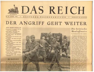 Das Reich - Jahr 1941 - Nr. 32 - Berlin 10. August 1941 - 30 Pfennig