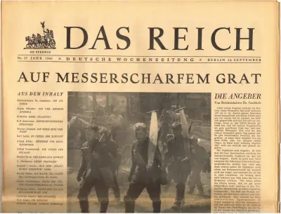 Das Reich - Jahr 1941 - Nr. 37 - Berlin 14. September 1941 - 30 Pfennig