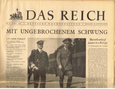 Das Reich - Jahr 1941 - Nr. 38 - Berlin 21. September 1941 - 30 Pfennig