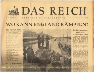Das Reich - Jahr 1941 - Nr. 39 - Berlin 28. September 1941 - 30 Pfennig