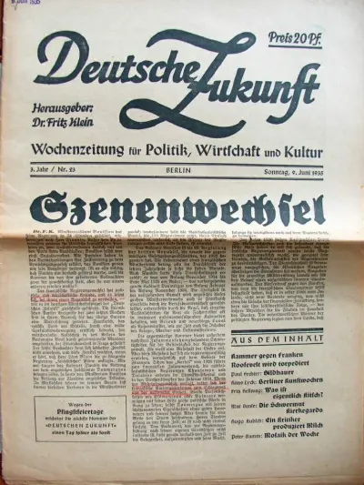 Deutsche Zukunft - 3. Jahr - Nr. 23 - Berlin, Sonntag, 9. Juni 1935  - Preis 20 Pf.