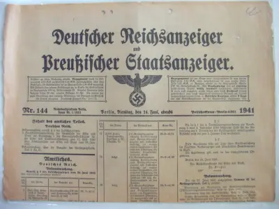 Deutscher Reichsanzeiger und Preusischer Staatsanzeiger - Nr. 144 - Berlin, Dienstag, den 24. Juni 1941, abends