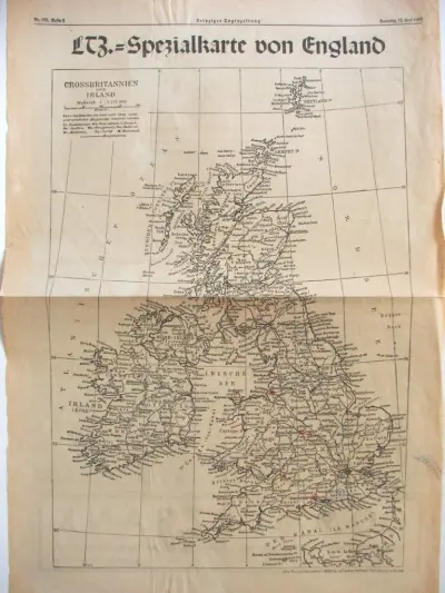 Leipziger Tageszeitung - Nr. 122 - Sonntag, 12. juni 1940 - LTZ.=Spezialkarte von England