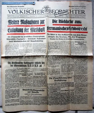 Völkischer Beobachter - Norddeutsche Ausgabe - 46. Jahrg. - 137. Ausg. - Berlin, Mittwoch, 17. Mai 1933 - Einzelfpreis 20 Pf.