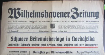 Wilhelmshavener Zeitung - 57. Jahrgang - Nrummer 138 - Wilhelmshaven, Dienstag, 16. Juni 1942
