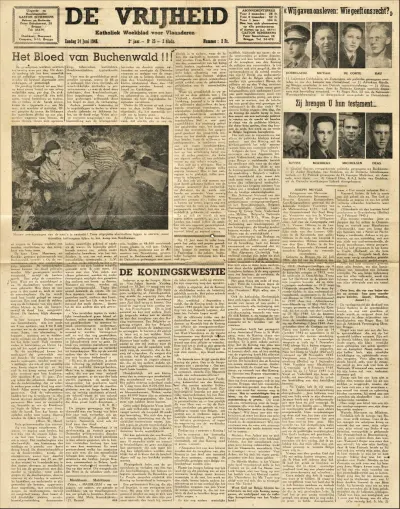 De Vrijheid - 2e jaar - Nr 25 - Zondag 24 Juni 1945 - 2 bladz. - 2 Fr.