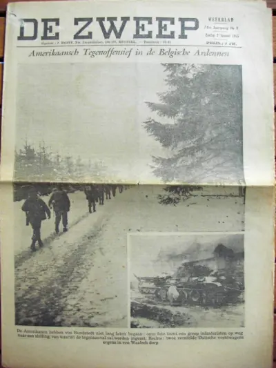 De Zweep - 76e Jaargang Nr 1 - Zondag 7 Januari 1945 - Prijs : 1 FR.