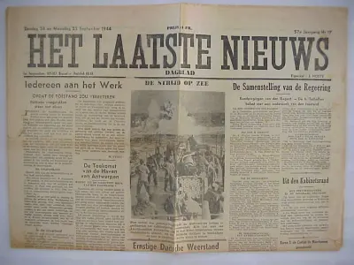 Het Laatste Nieuws - 57e Jaargang Nr 17 - Zondag 24 en Maandag 25 September 1944 - Prijs : 1 FR.