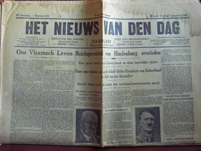Het Nieuws van den Dag - 50e Jaargang Nummer 212 - Brussel, Vrijdag 3 Augustus 1934 - 25 cent per nummer