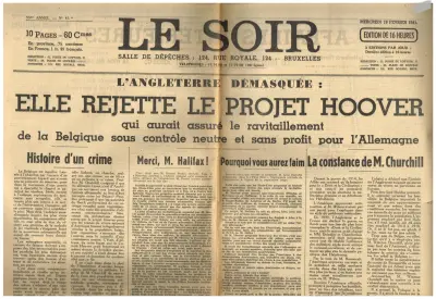 Le Soir - 55me Année - No 43 - Mercredi 19 Février 1941 -  Edition de 16 Heures - 10 Pages - 60 Cmes