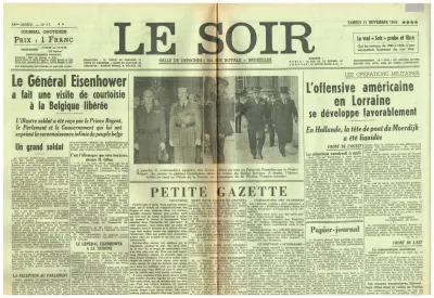 Le Soir - 58me Année - No 57 - Samedi 11 Novembre 1944 **** - Le Vrai "Soir" probe et libre - Prix : 1 Franc