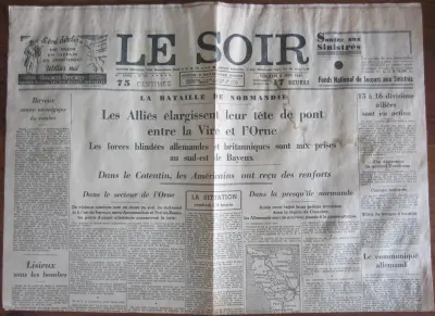 Le Soir - 58me Année - No 134 - Vendredi 9 Juin 1944 - Edition de 17 Heures - 75 Cmes