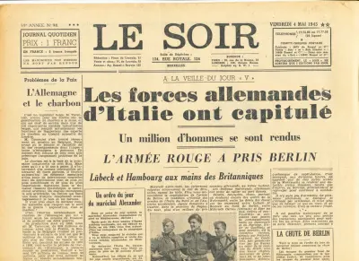 Le Soir - 59me Année - No 98 - Vendredi 4 Mai 1945 ** - Prix : 1 Franc