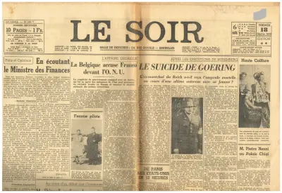 Le Soir - 60e Année - No 289 - Vendredi 18 Octobre 1946 ** - 10 Pages - Prix : 1 Fr.