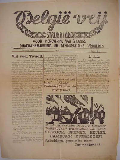 België Vrij - Nr. 8 - Augustus 1942 - Prijs 1 fr.