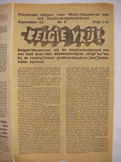 België Vrij ! - Nr 9 - September 1942 - Prijs 1 fr.