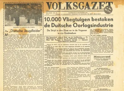 Volksgazet - 23e Jaar - Nr. 74 - Zaterdag, 2 December 1944 - 4 blz. - 80 Ctm