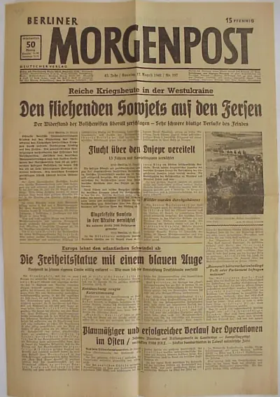 Berliner Morgenpost - 43. Jahr - Nr. 197 - Sonntag, 17. August 1941 - Wochentlich 50 Pfennig  - 15 Pfennig