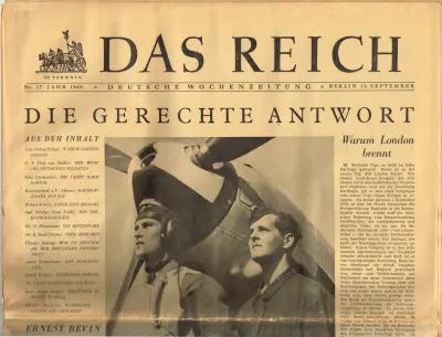 Das Reich - Jahr 1940 - Nr. 17 - Berlin 15. September 1940 - 30 Pfennig